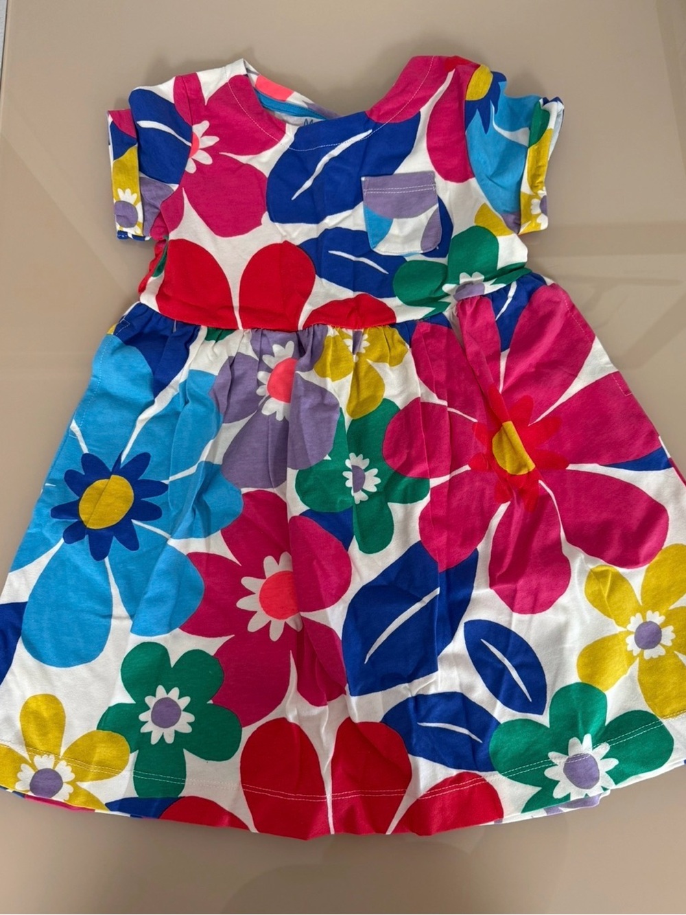 NWT Mini Boden Jersey Multi Large Surf Floral Cotton Dress